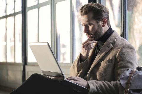 a man working on a laptop